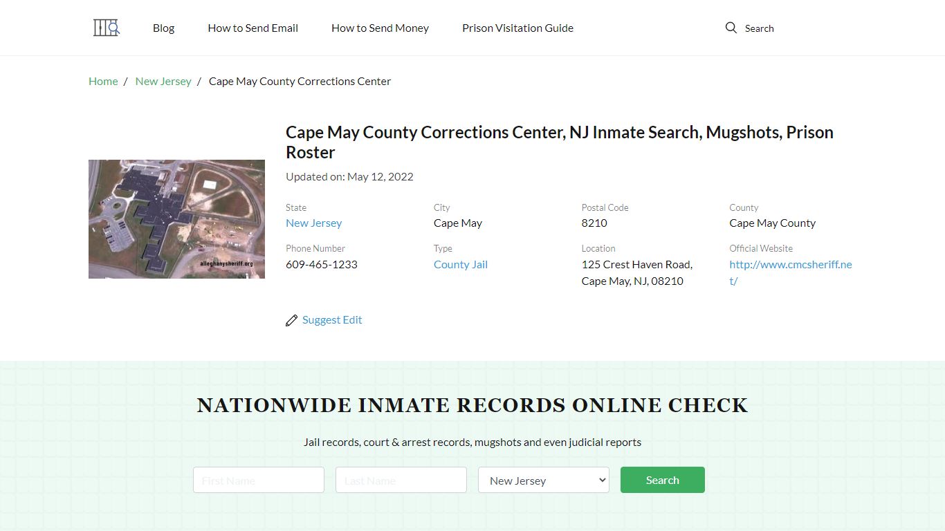 Cape May County Corrections Center, NJ Inmate Search ...