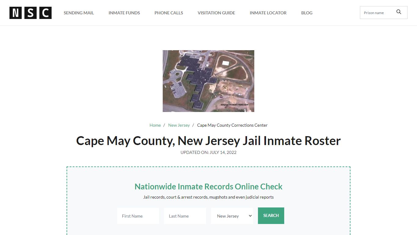 Cape May County, New Jersey Jail Inmate List